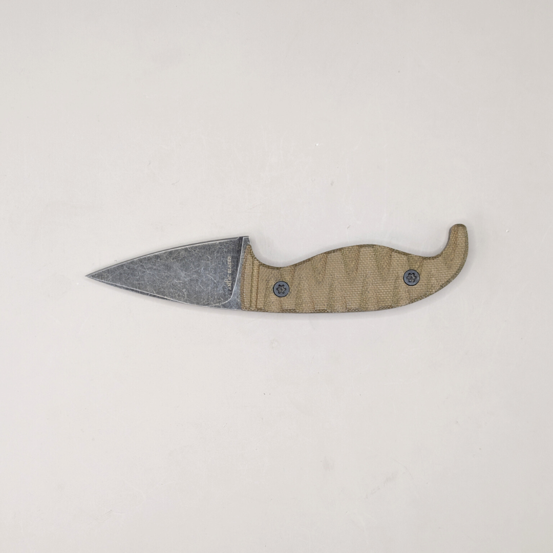 2 Tyrant OD Green Canvas Micarta