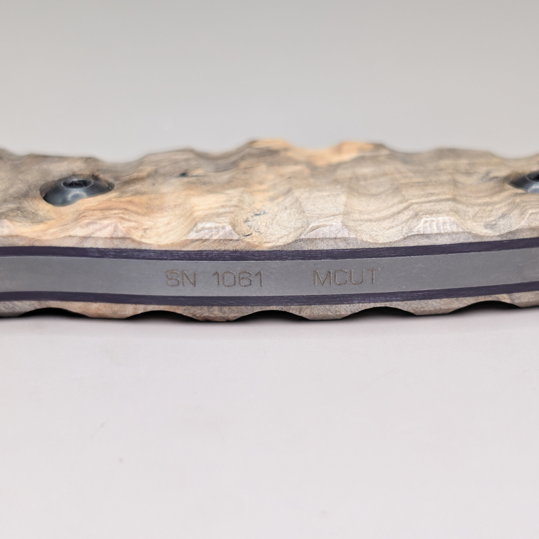 3 G10 Buckeye Burl with purple liners