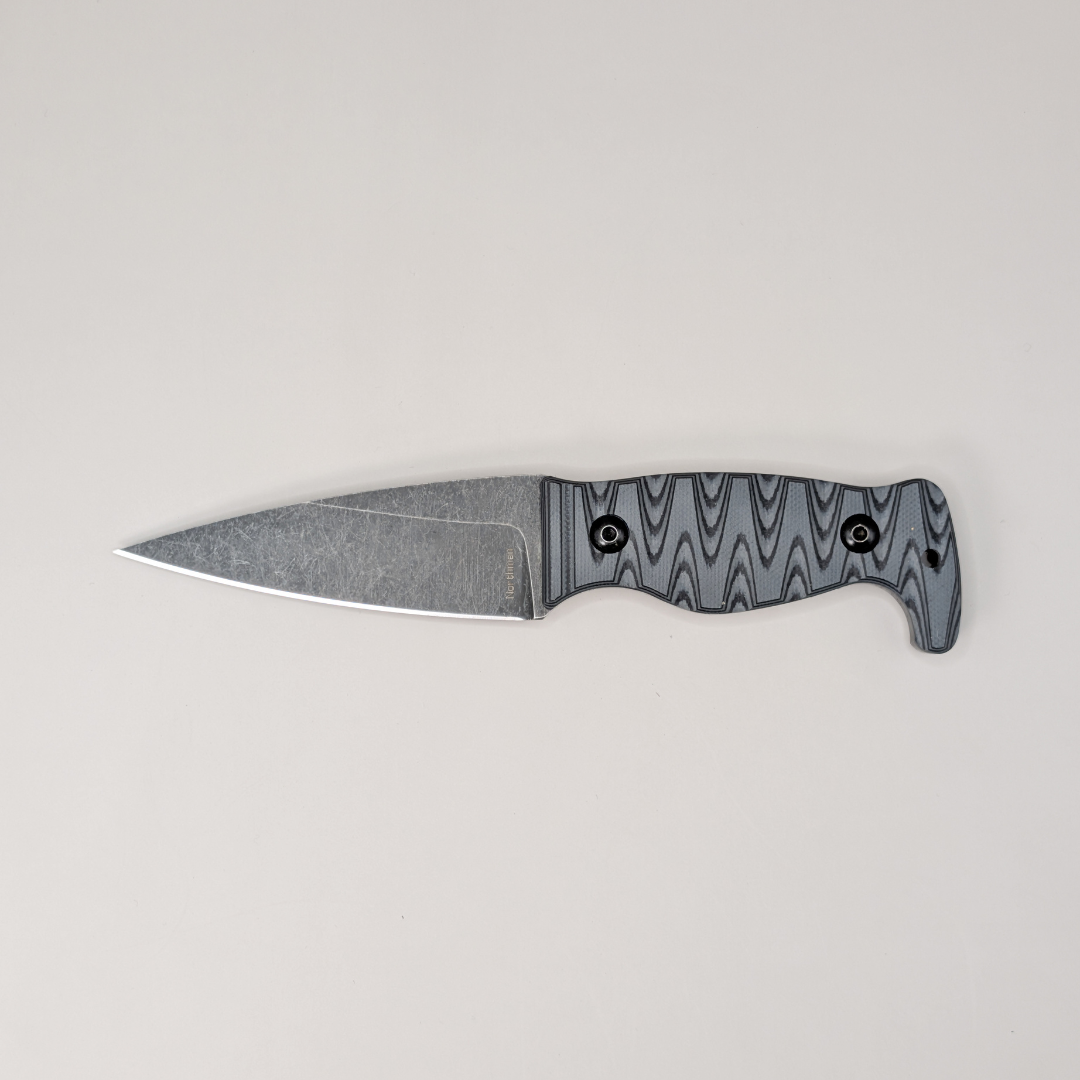 Amtac Blades Custom Magnacut Northman Non-Serrated - Charcoal Grey/Black G10 Handle 1073