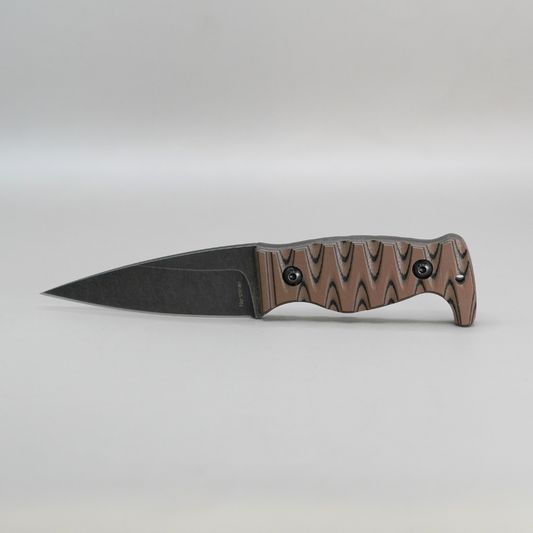 Amtac Blades Custom Magnacut Northman Non-Serrated - Earth Brown G10 Handle 1074