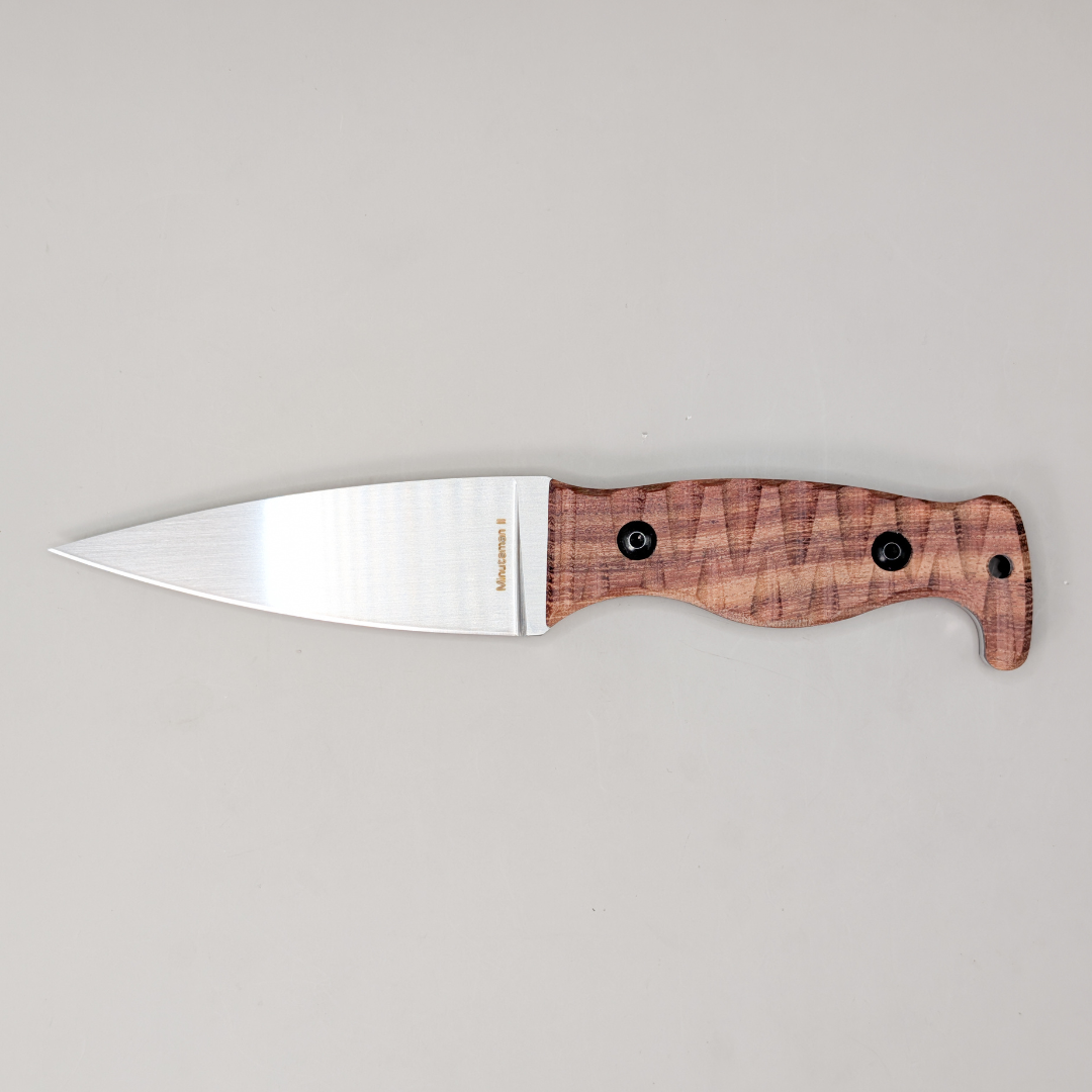 Amtac Blades Custom Magnacut Hand Satin Finished Minuteman II - Mahogany Wood Handle 788