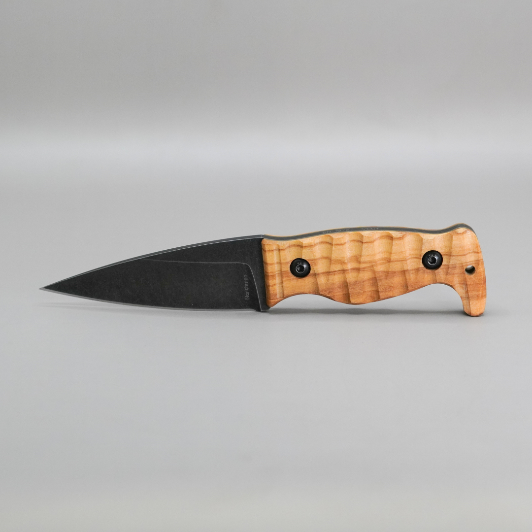 Amtac Blades Custom Magnacut Northman Non-Serrated - Olive Wood Handle 1075