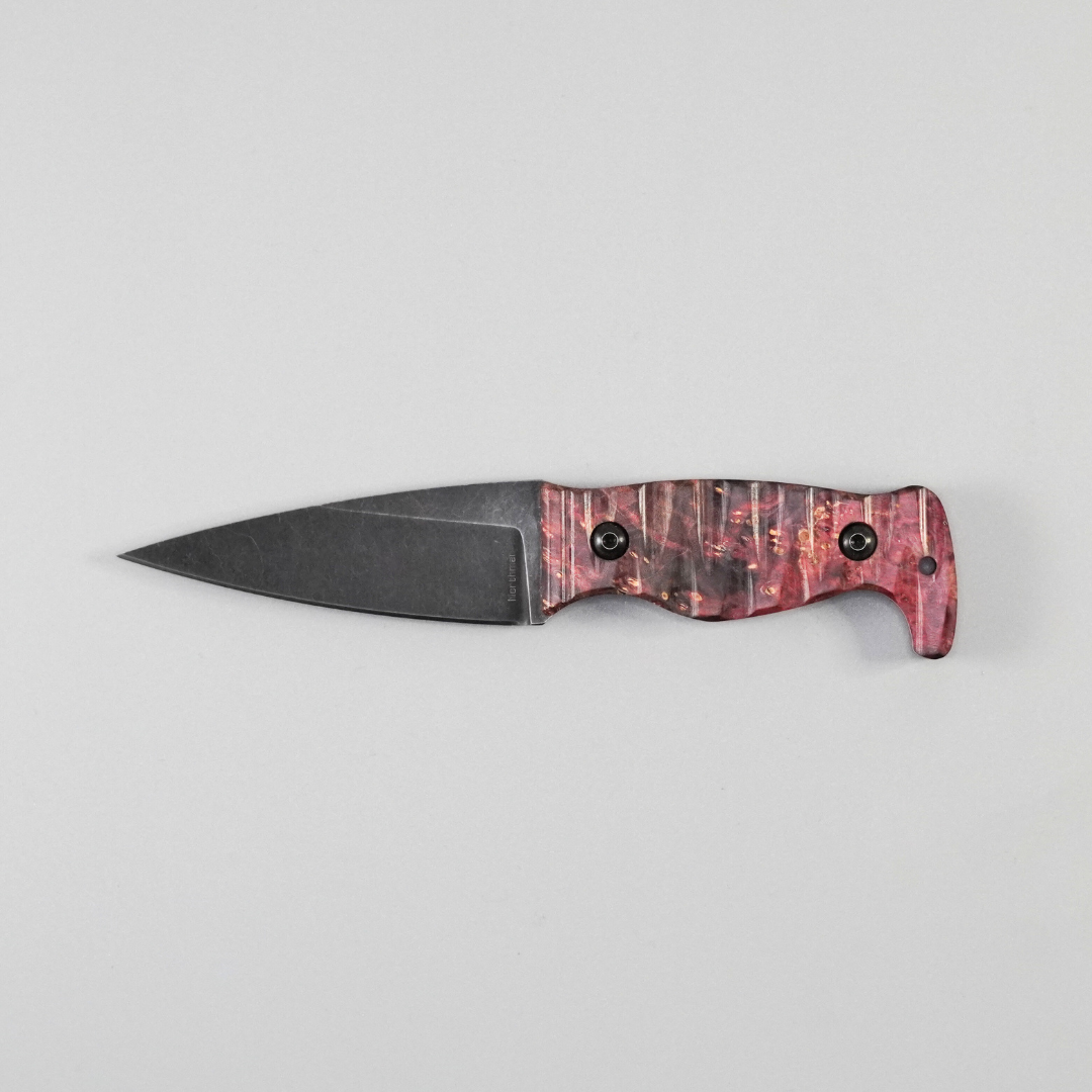 Amtac Blades Custom Magnacut Northman Non-Serrated - Double Dyed Box Elder Wood Handle 1080