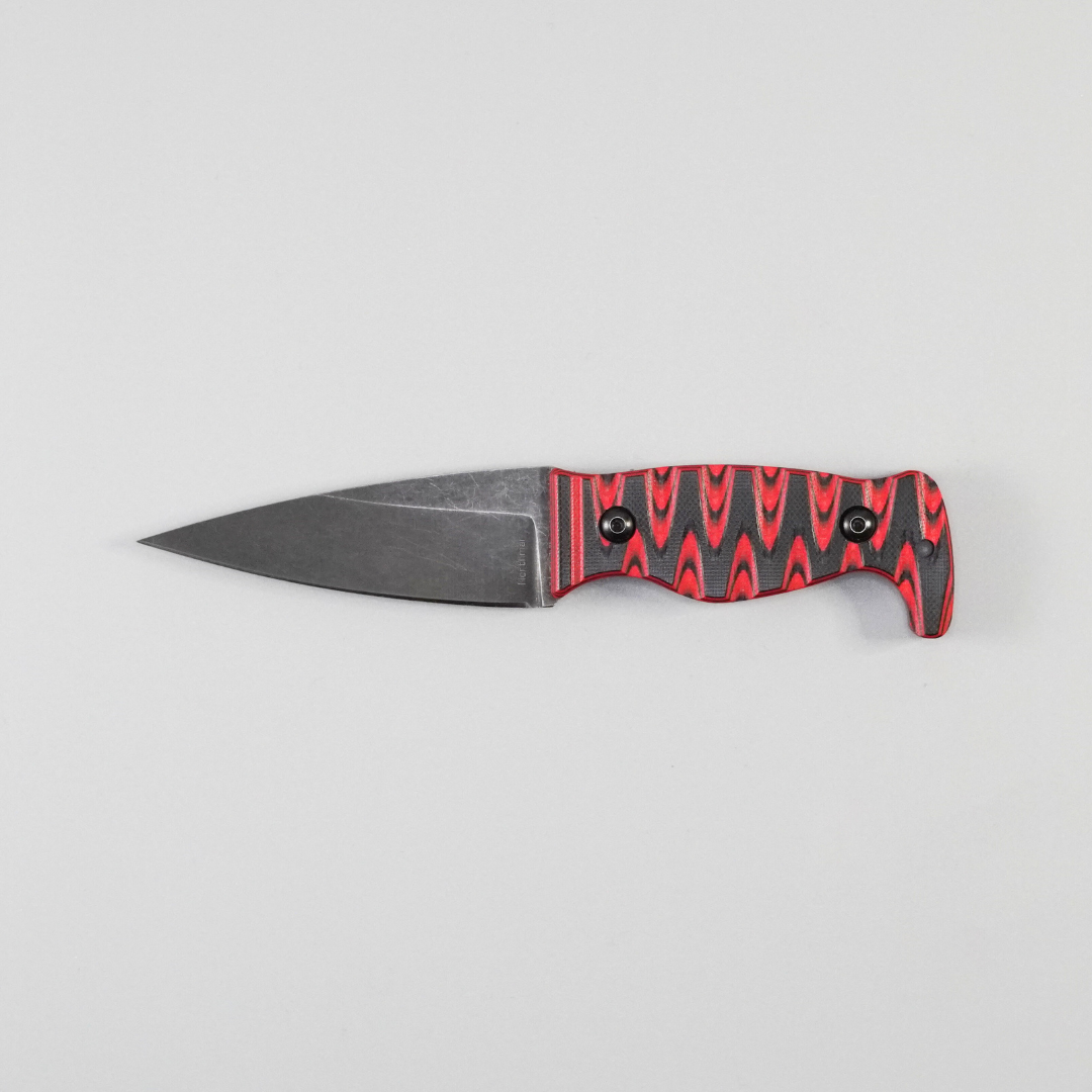 Amtac Blades Custom Magnacut Northman Non-Serrated - Black/Red G10 Handle 1079