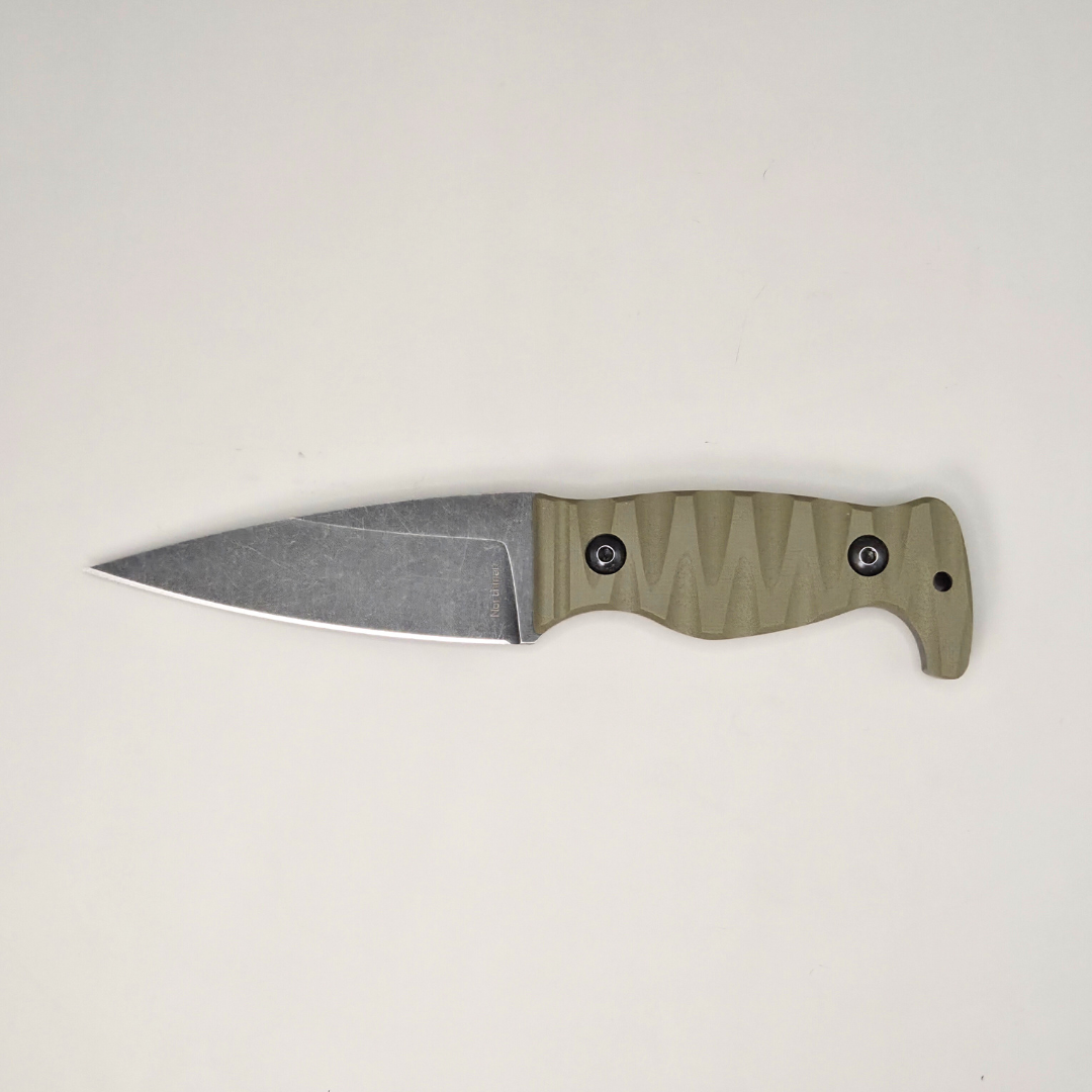 Amtac Blades Custom Magnacut Northman Non-Serrated - OD Green G10 Handle 1076