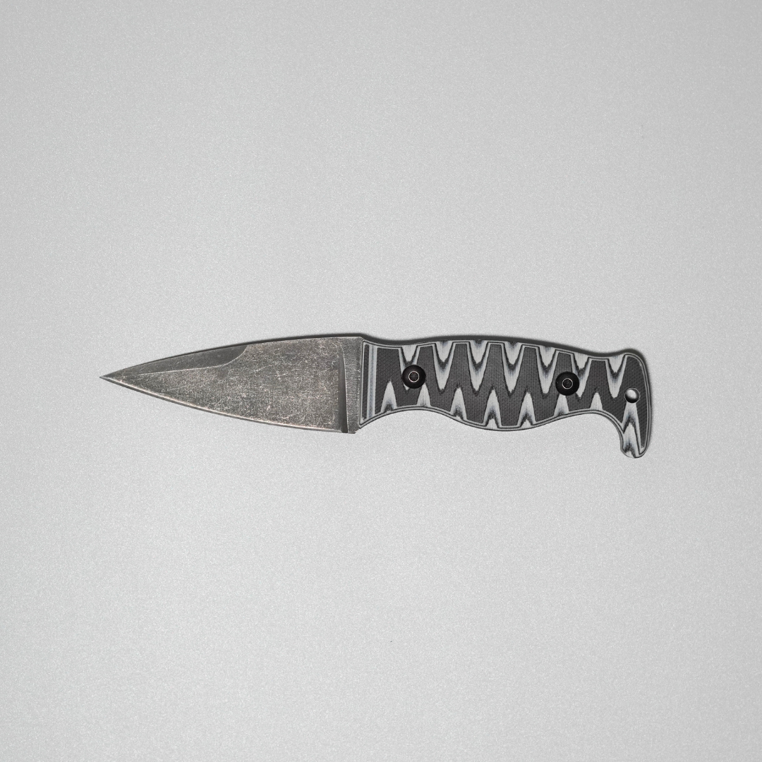 The Magnacut Custom NorthmanX (Non-Serrated) Black/Grey G10Handle 335
