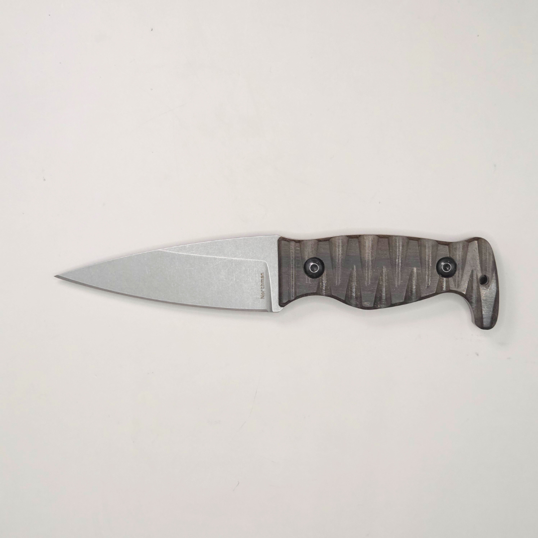 Amtac Blades Custom Magnacut Northman Non-Serrated - Stabilized Ziricote Wood Handle 1077