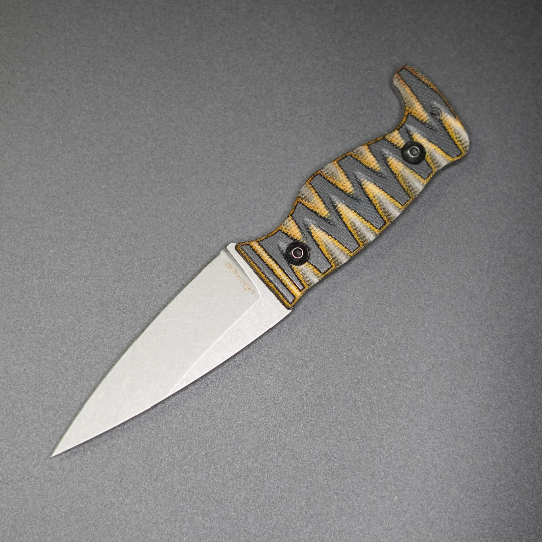 Amtac Blades Custom Magnacut Northman Non-Serrated - 3 Color Camo Canvas Micarta Handle 1106