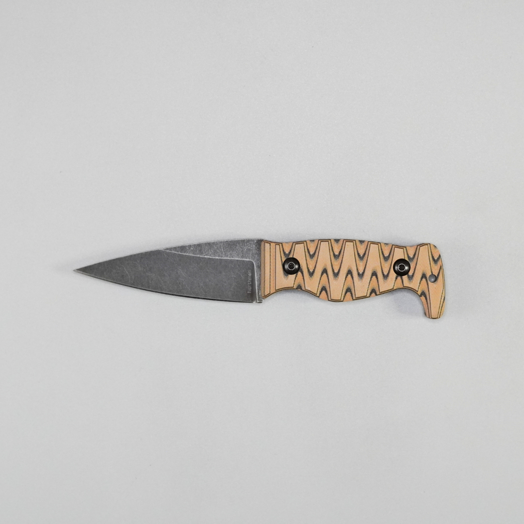Amtac Blades Custom Magnacut Northman Non-Serrated - Coyote Brown/Black G10 Handle 1107