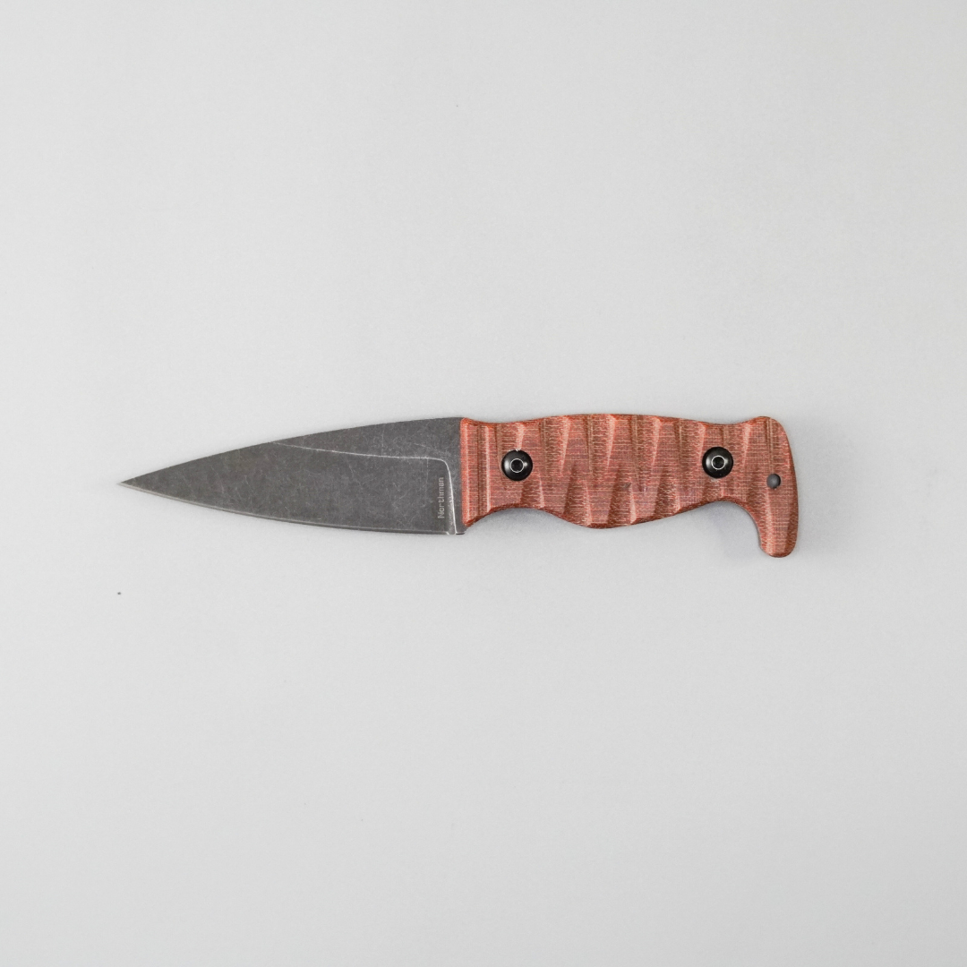 Amtac Blades Custom Magnacut Northman Non-Serrated - Natural Crosscut Micarta Handle 1086