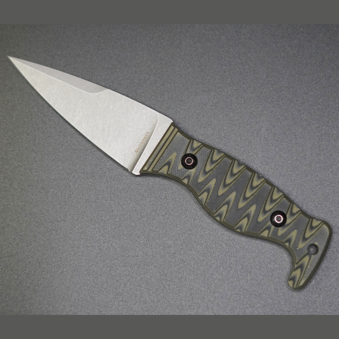 The Magnacut Custom NorthmanX (Non-Serrated) Black and OD Green G10 Handle 338