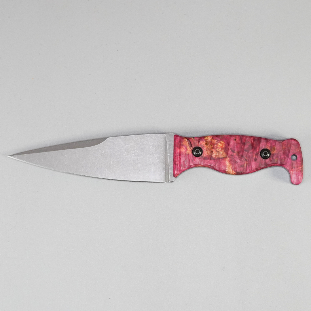 Amtac Blades Custom Magnacut Magnus – Dyed Box Elder with Black Liners Wood Handle 510