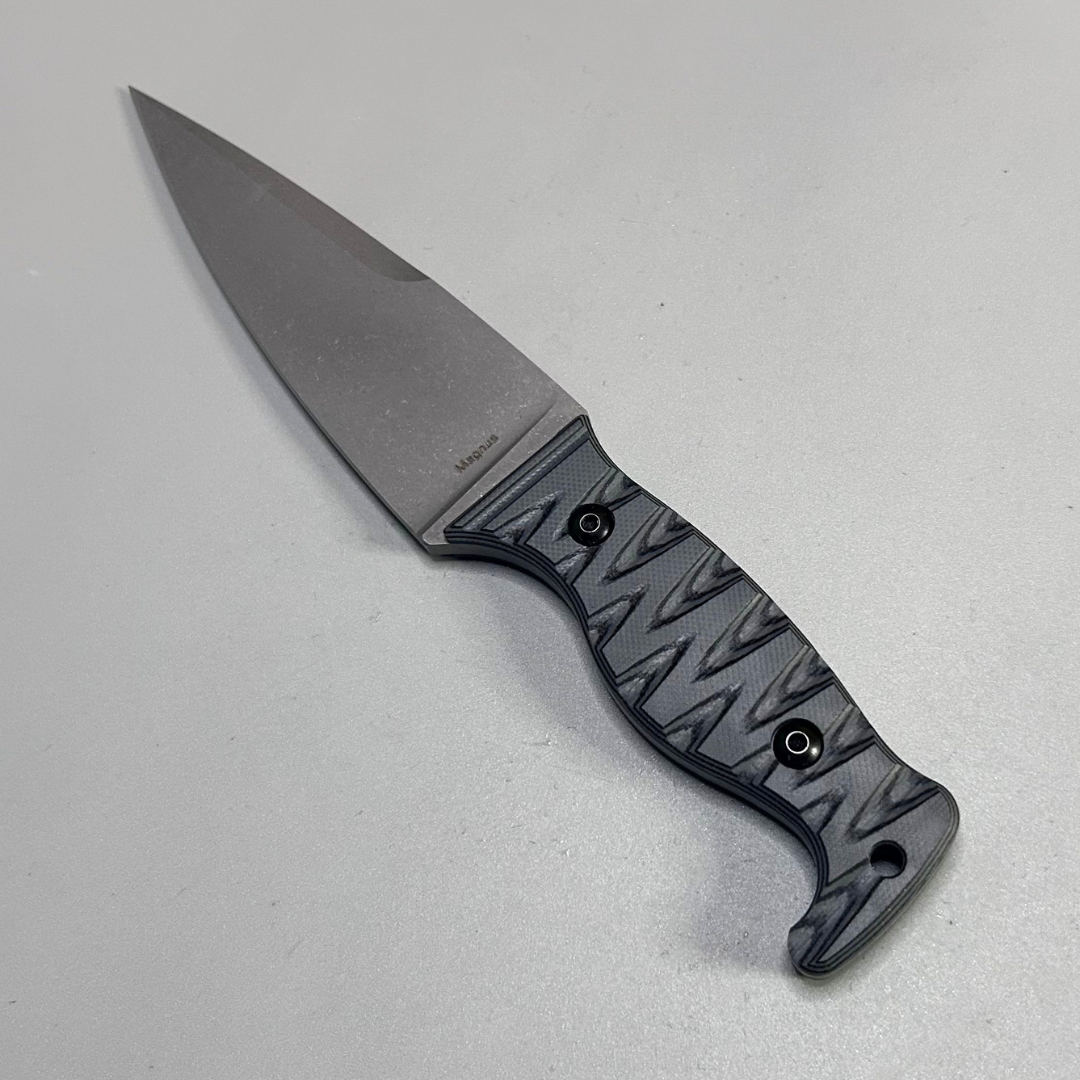 Amtac Blades Custom Magnacut Magnus – Charcoal Grey/Black G10 Handle 519
