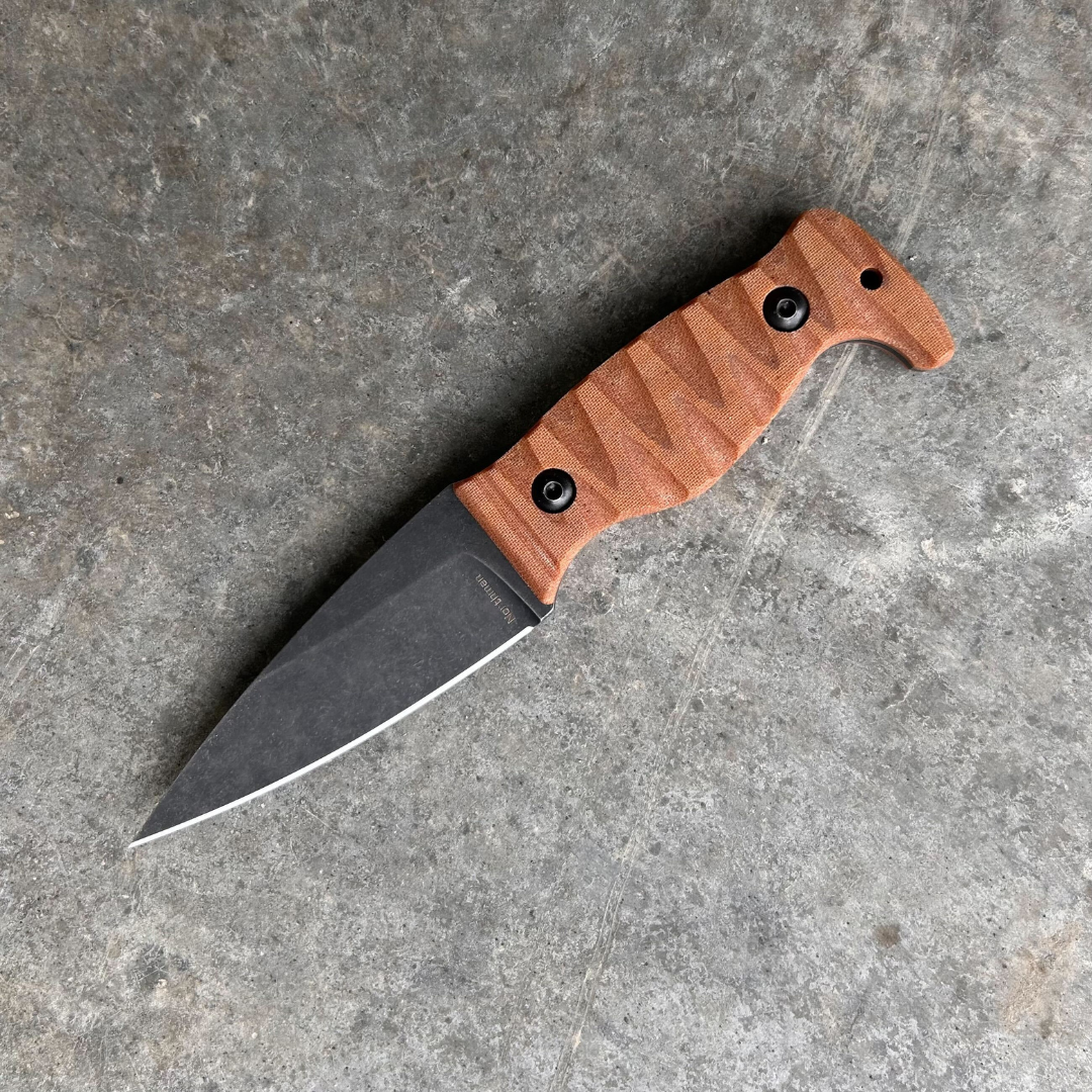 Amtac Blades Custom Magnacut Northman Non-Serrated - Natural Linen Micarta Handle 1113