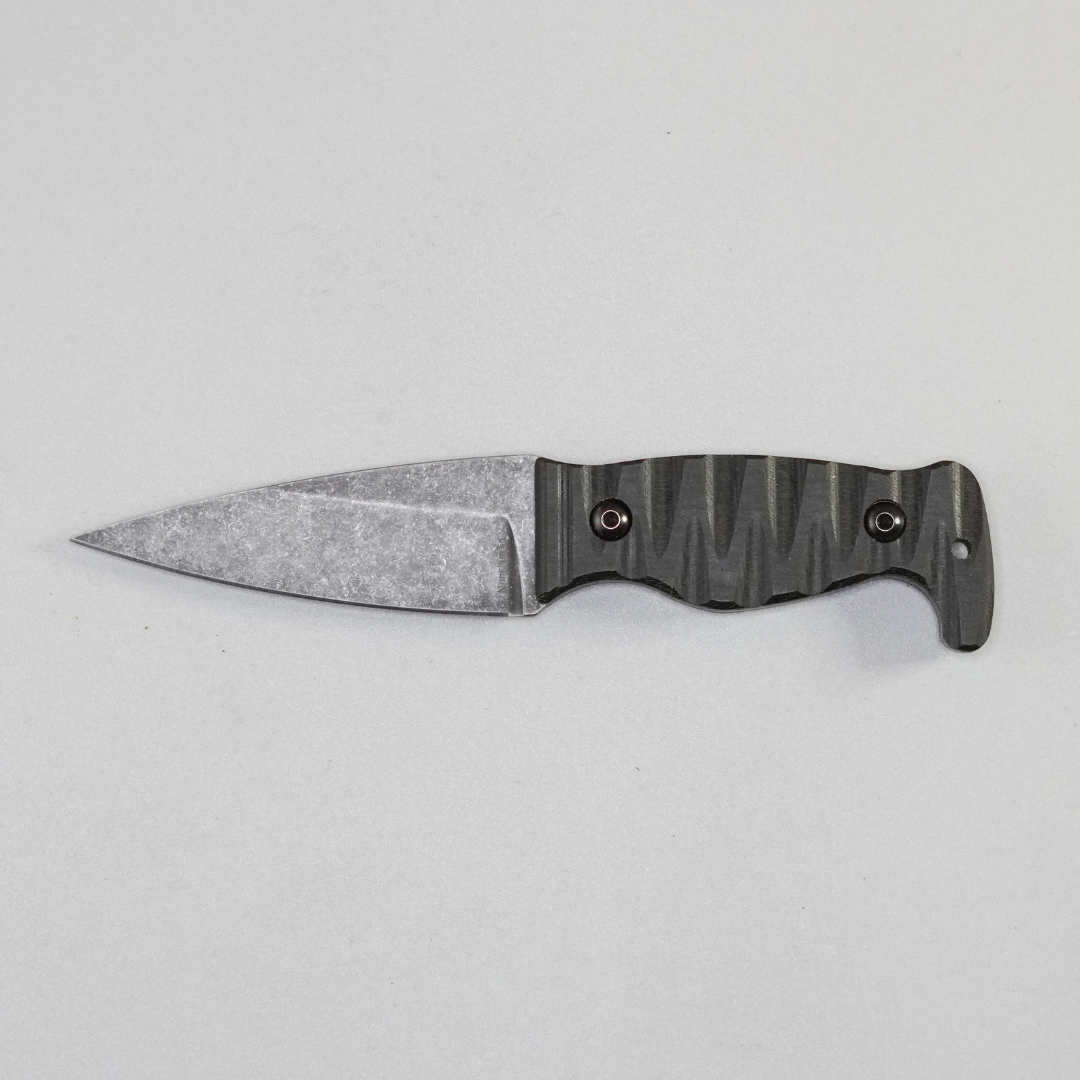 Amtac Blades Custom Magnacut Northman Non-Serrated - Black Canvas Crosscut Micarta Handle 1115