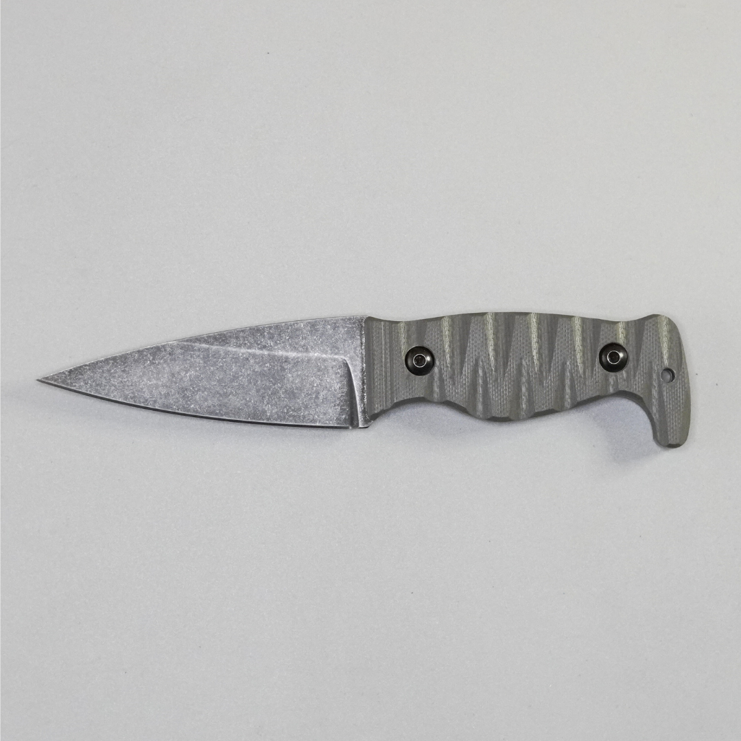 Amtac Blades Custom Magnacut Northman Non-Serrated - Charcoal Grey G10 Handle 1117