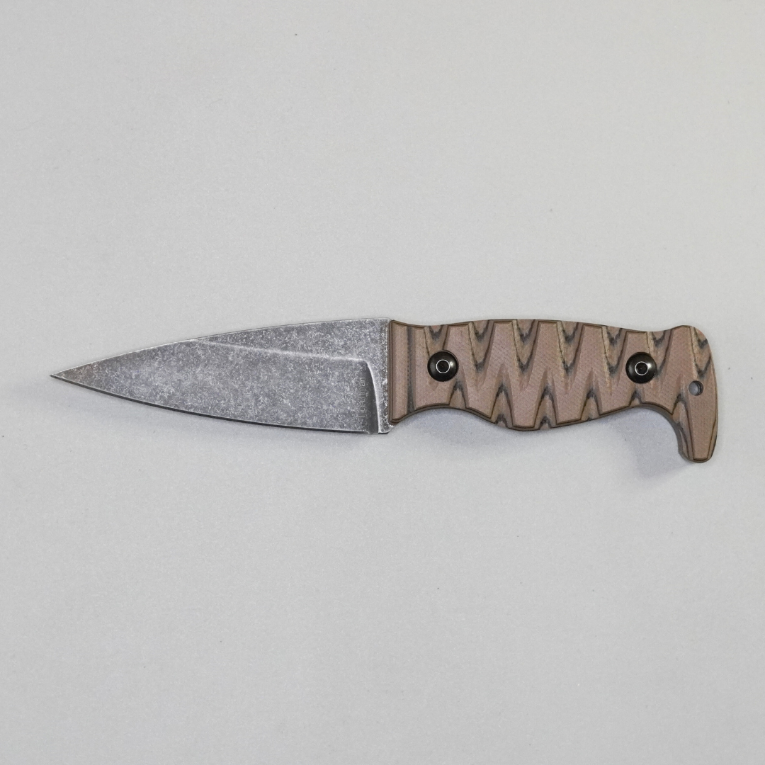 Amtac Blades Custom Magnacut Northman Non-Serrated - Earth Brown/Black G10 Handle 1116