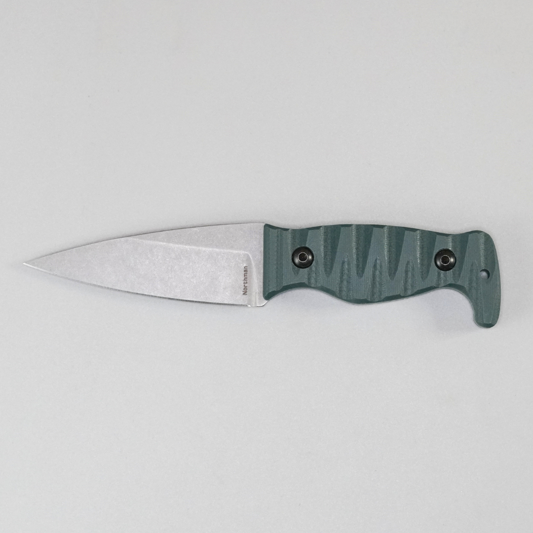 Amtac Blades Custom Magnacut Northman Non-Serrated - G10 Forest Green Handle 1124