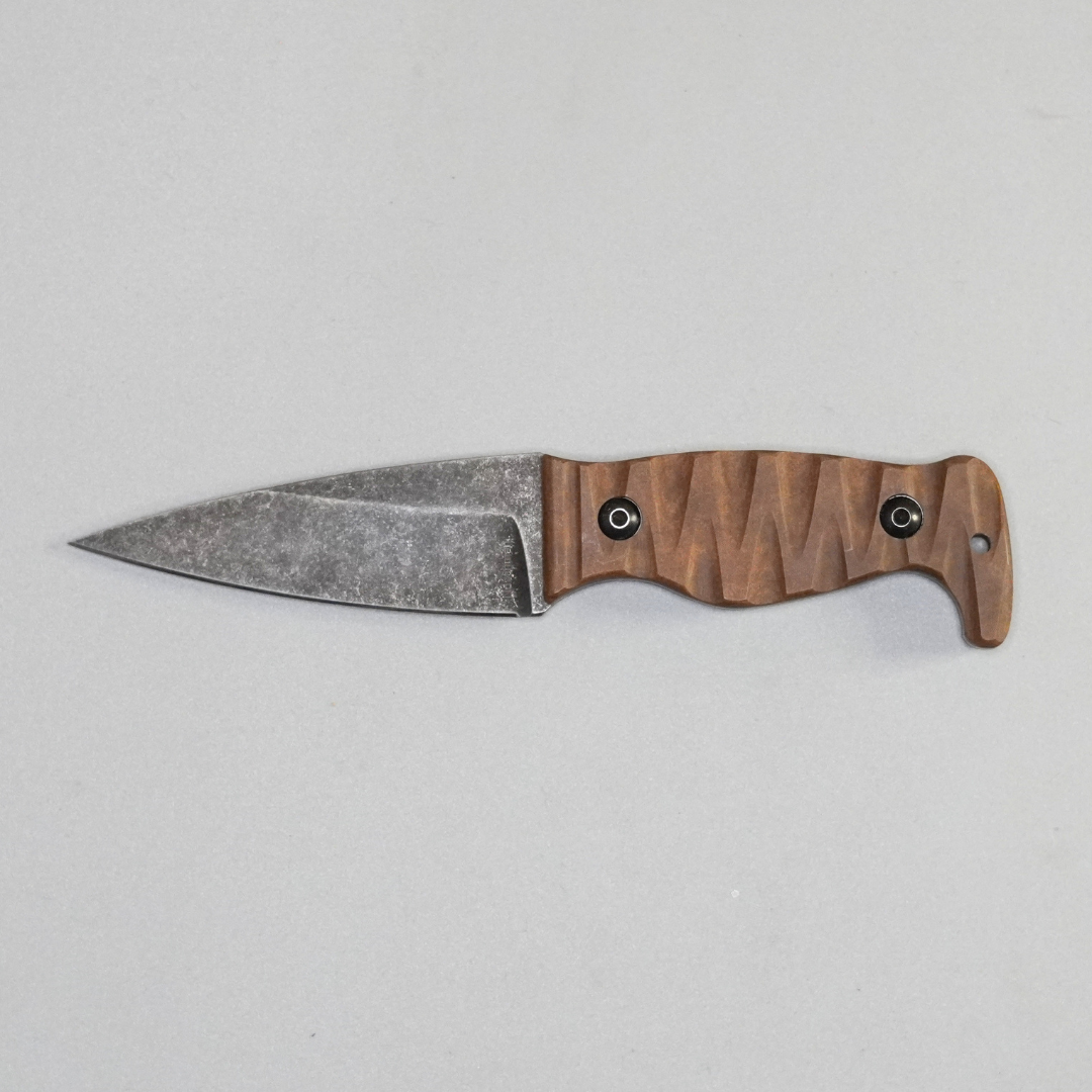 Amtac Blades Custom Magnacut Northman Non-Serrated - Mocha Paper Micarta Handle 1154