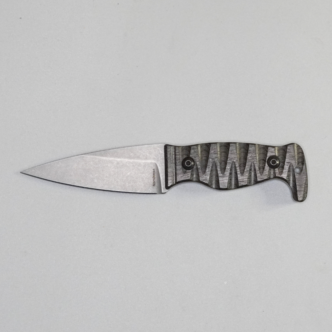 Amtac Blades Custom Magnacut Northman Non-Serrated - Stabilized Bog Oak Wood with Ivory G10 Liners Handle 1153