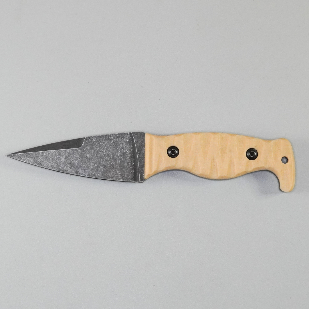 The Magnacut Custom NorthmanX (Non-Serrated) Beige Linen Micarta Handle 380