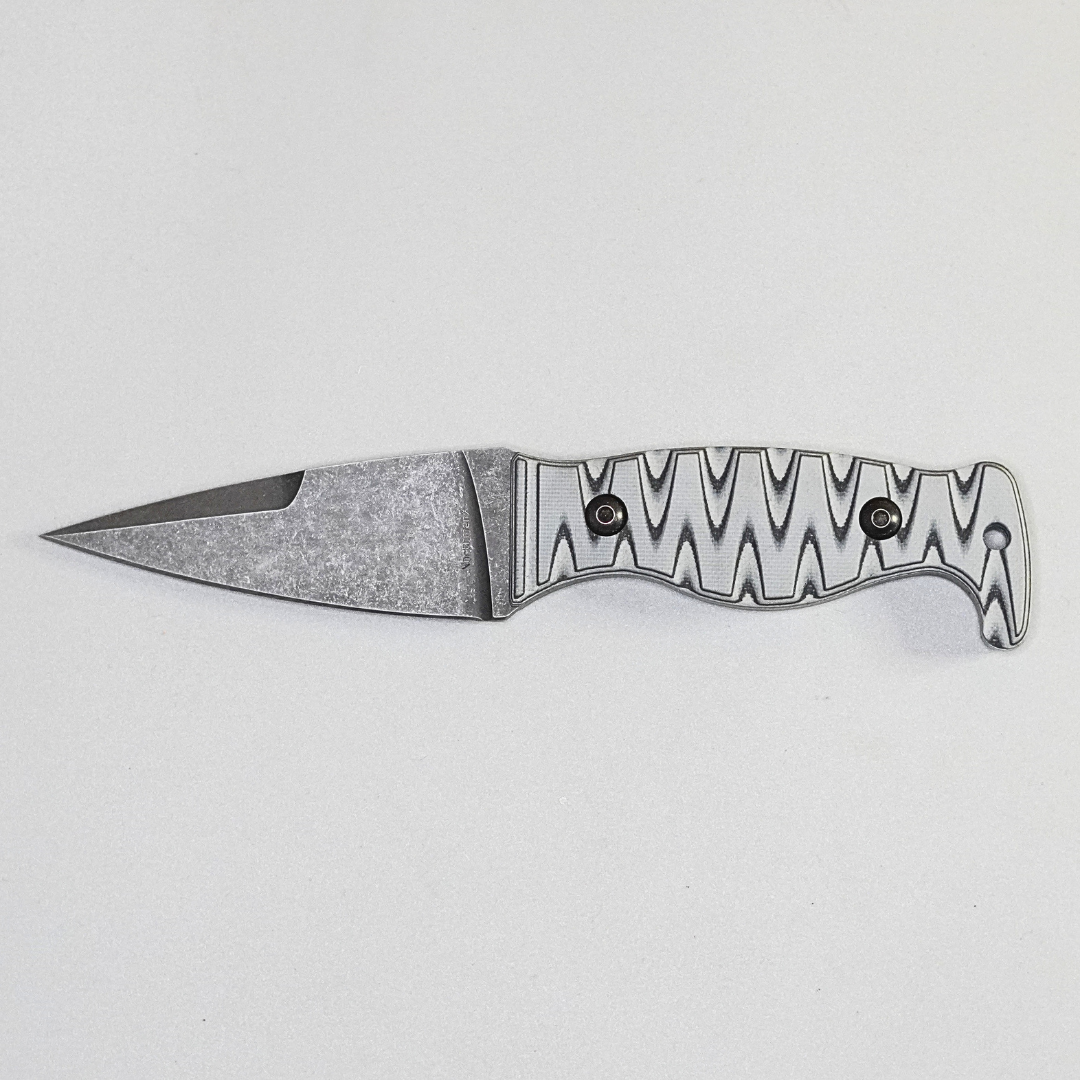 The Magnacut Custom NorthmanX (Non-Serrated) Grey/Black G10 Handle 383