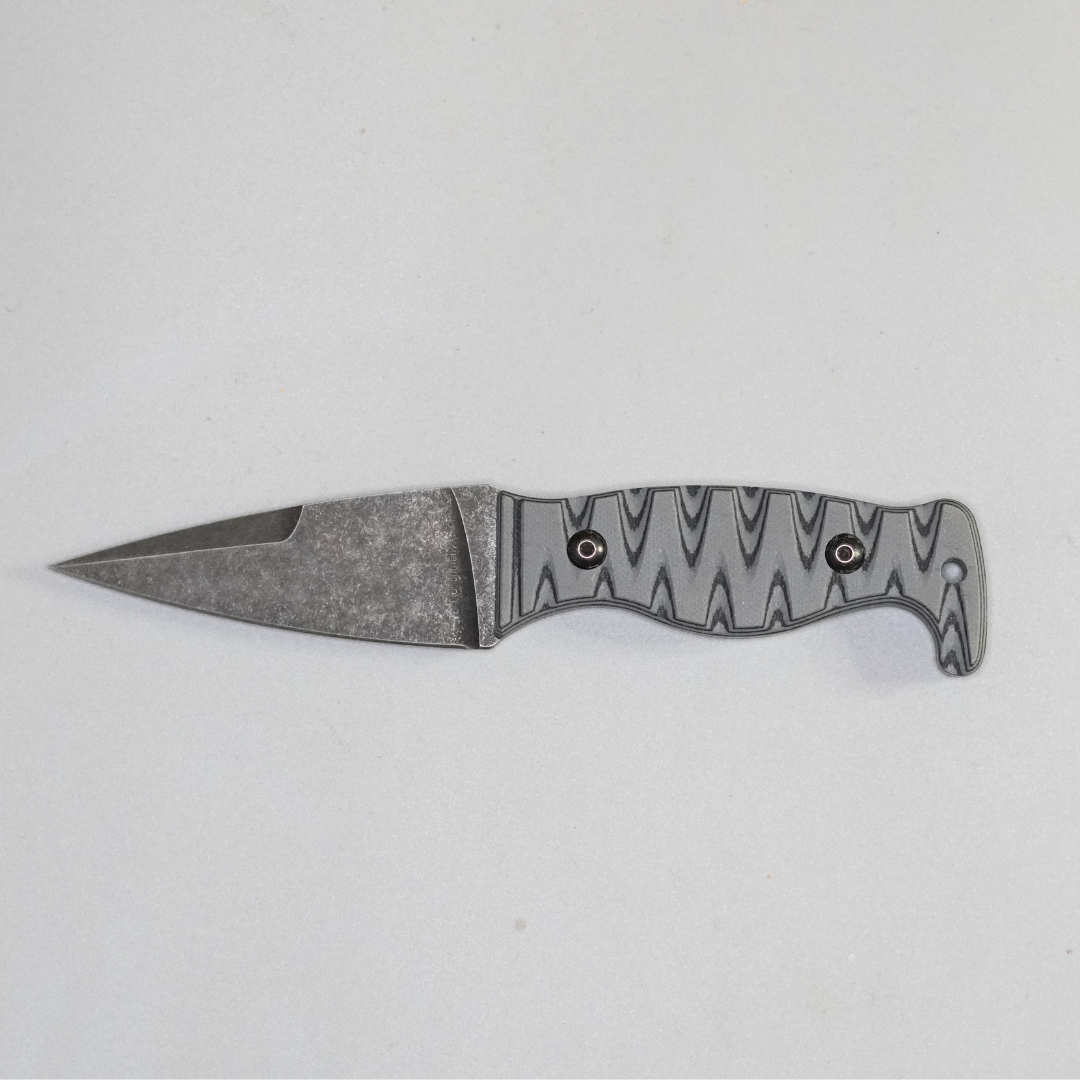 The Magnacut Custom NorthmanX (Non-Serrated) Charcoal Grey/Black G10 Handle 388