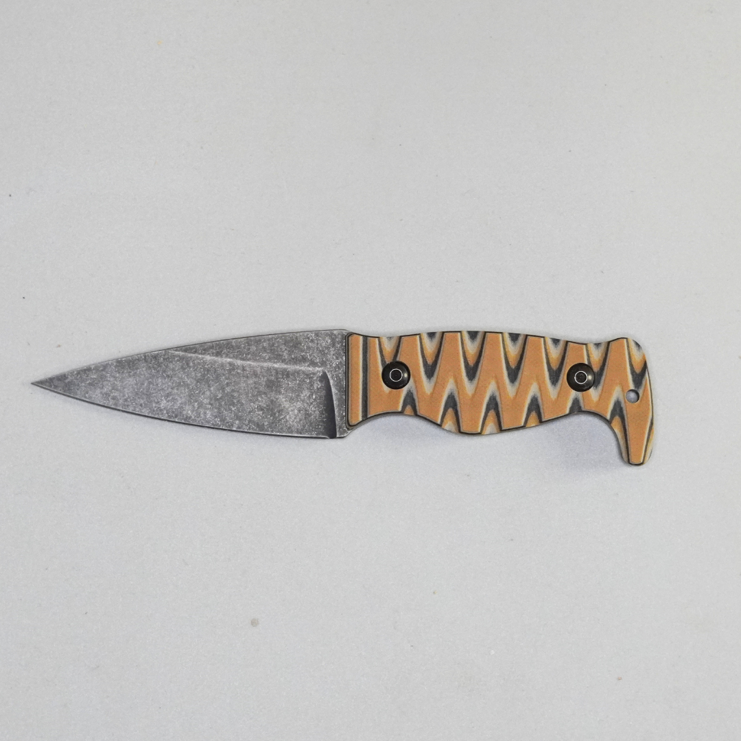 Amtac Blades Custom Magnacut Northman Non-Serrated - G10 Coyote Brown, Desert Tan, and Black Layered Handle 1171