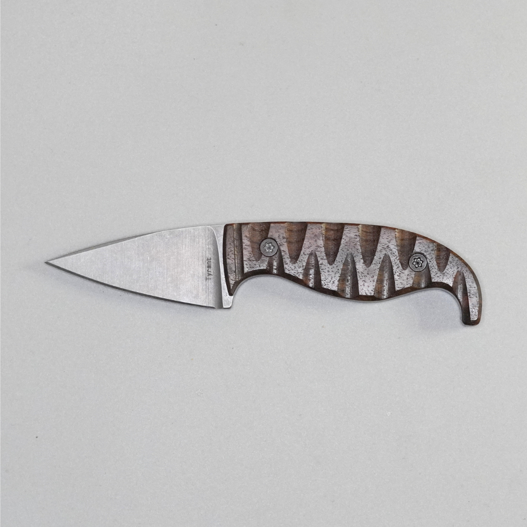 Amtac Blades Custom Magnacut Tyrant Turkish Walnut Wood with Charcoal Grey G10 Liners Handle 128