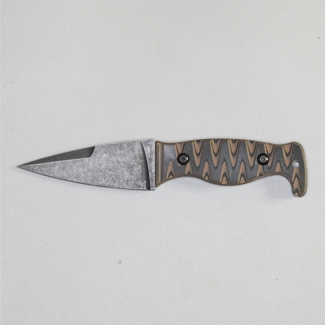 The Magnacut Custom NorthmanX (Non-Serrated) Black/Earth Brown G10 Handle 392