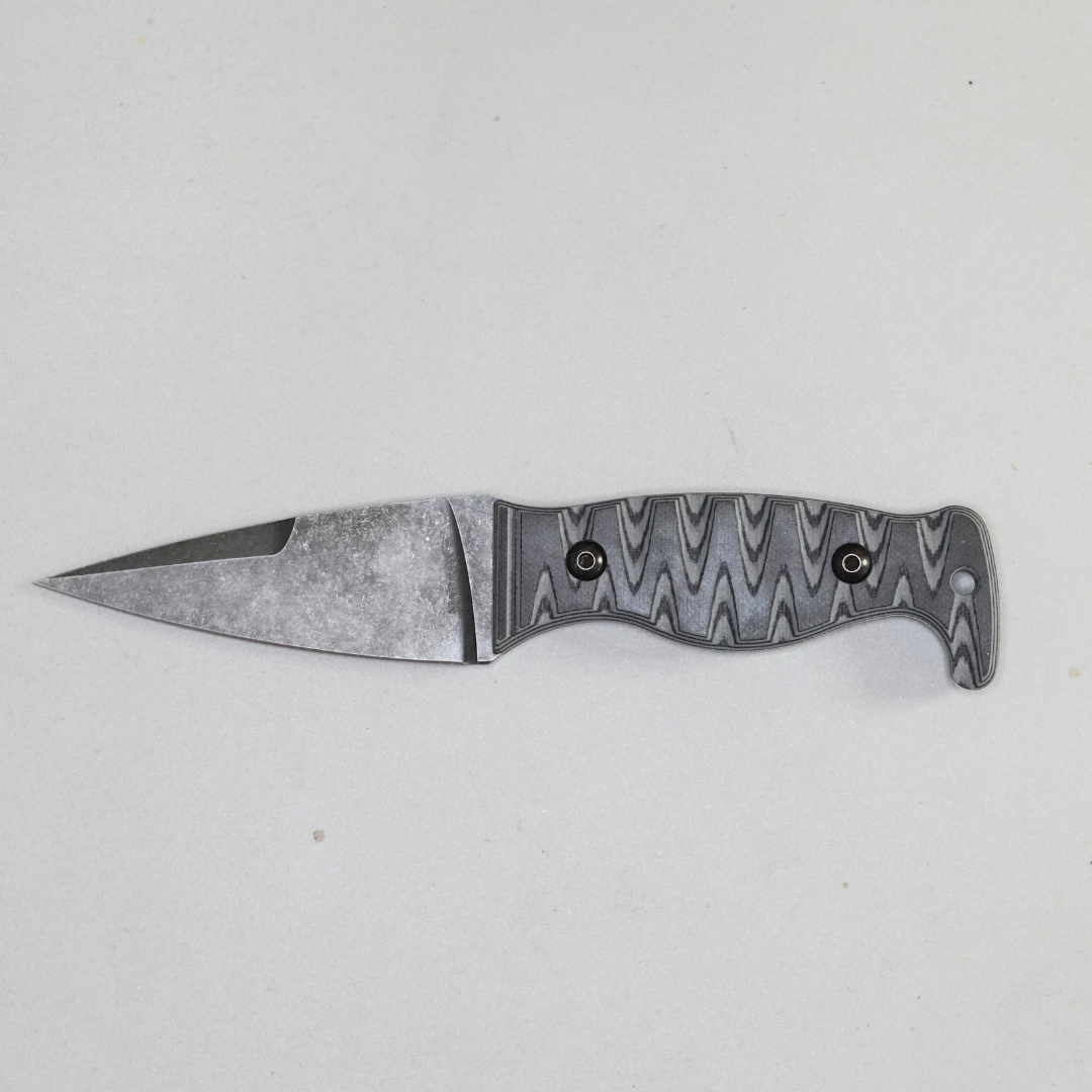 The Magnacut Custom NorthmanX (Non-Serrated) Black/Charcoal Grey G10 Handle 394