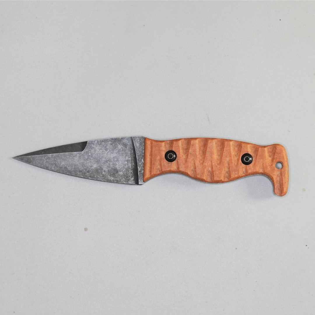The Magnacut Custom NorthmanX (Non-Serrated) Natural Linen Micarta Handle 395