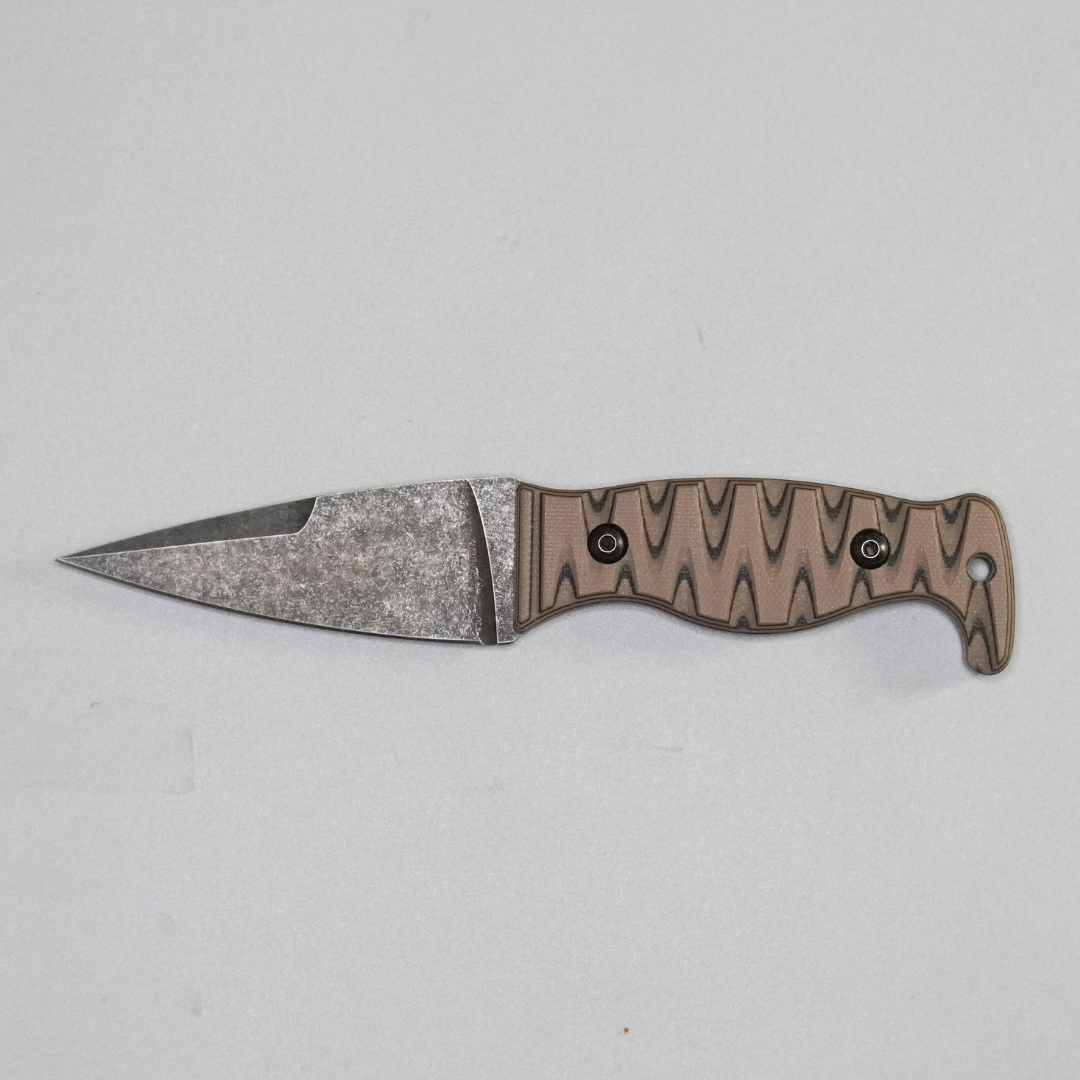 The Magnacut Custom NorthmanX (Non-Serrated) G10 Earth Brown/Black with Black G10 Liners Handle 432