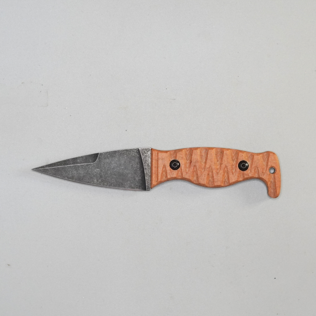 The Magnacut Custom NorthmanX (Non-Serrated) Natural Linen Micarta Handle 433