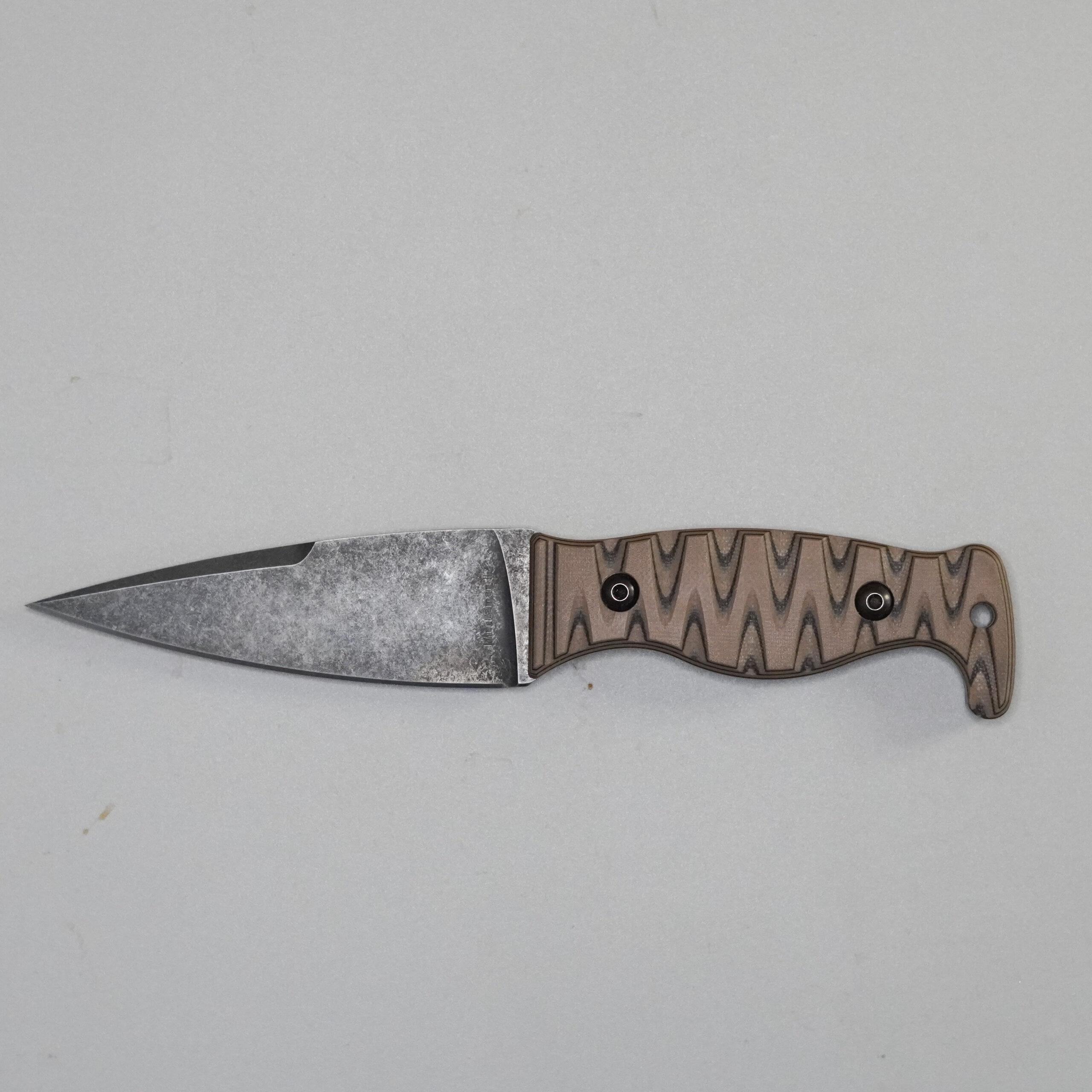 Amtac Blades Custom Magnacut Minuteman II Slim - Brown/Black G10 Handle 852