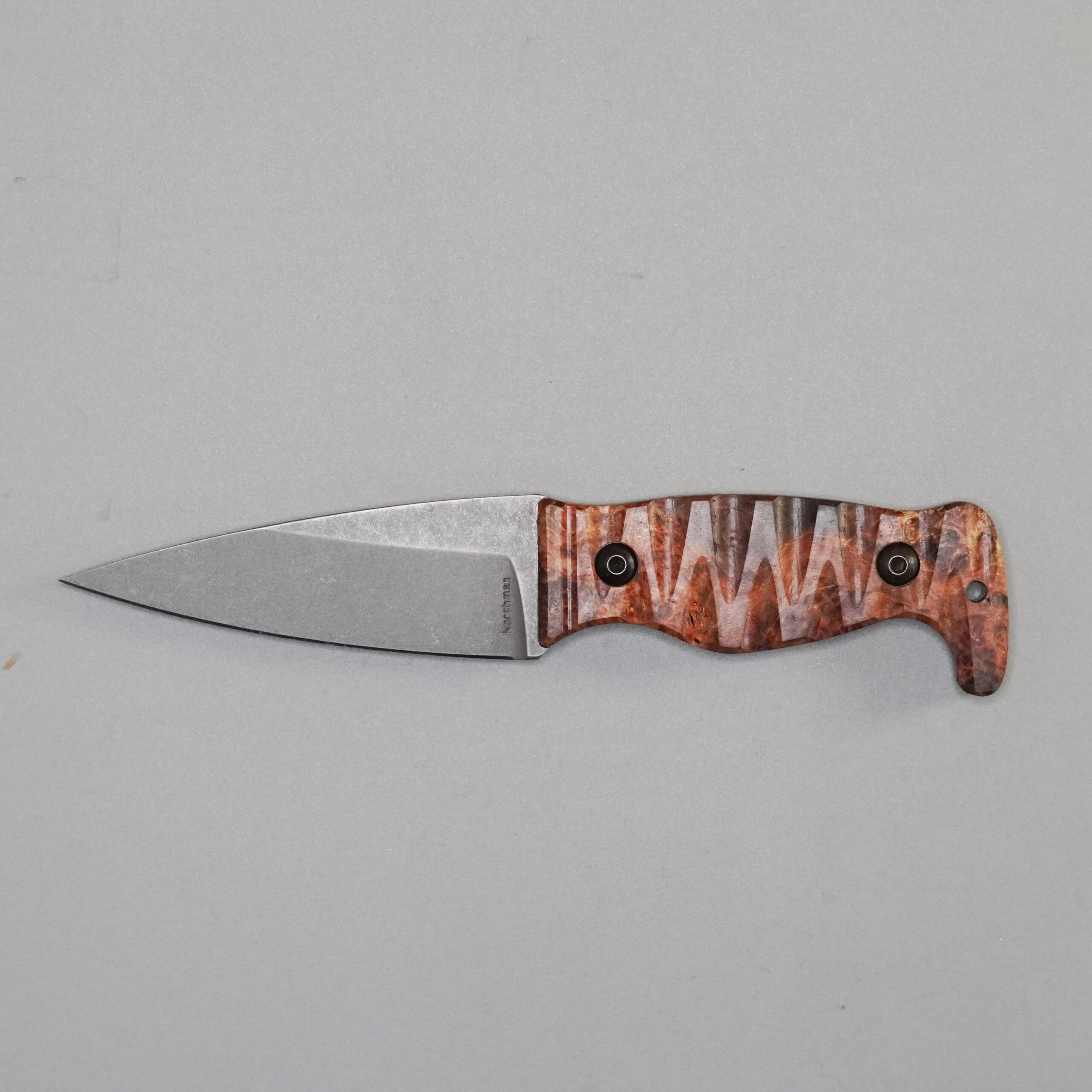 Amtac Blades Custom Magnacut Northman Non-Serrated - Dyed Box Elder 1195