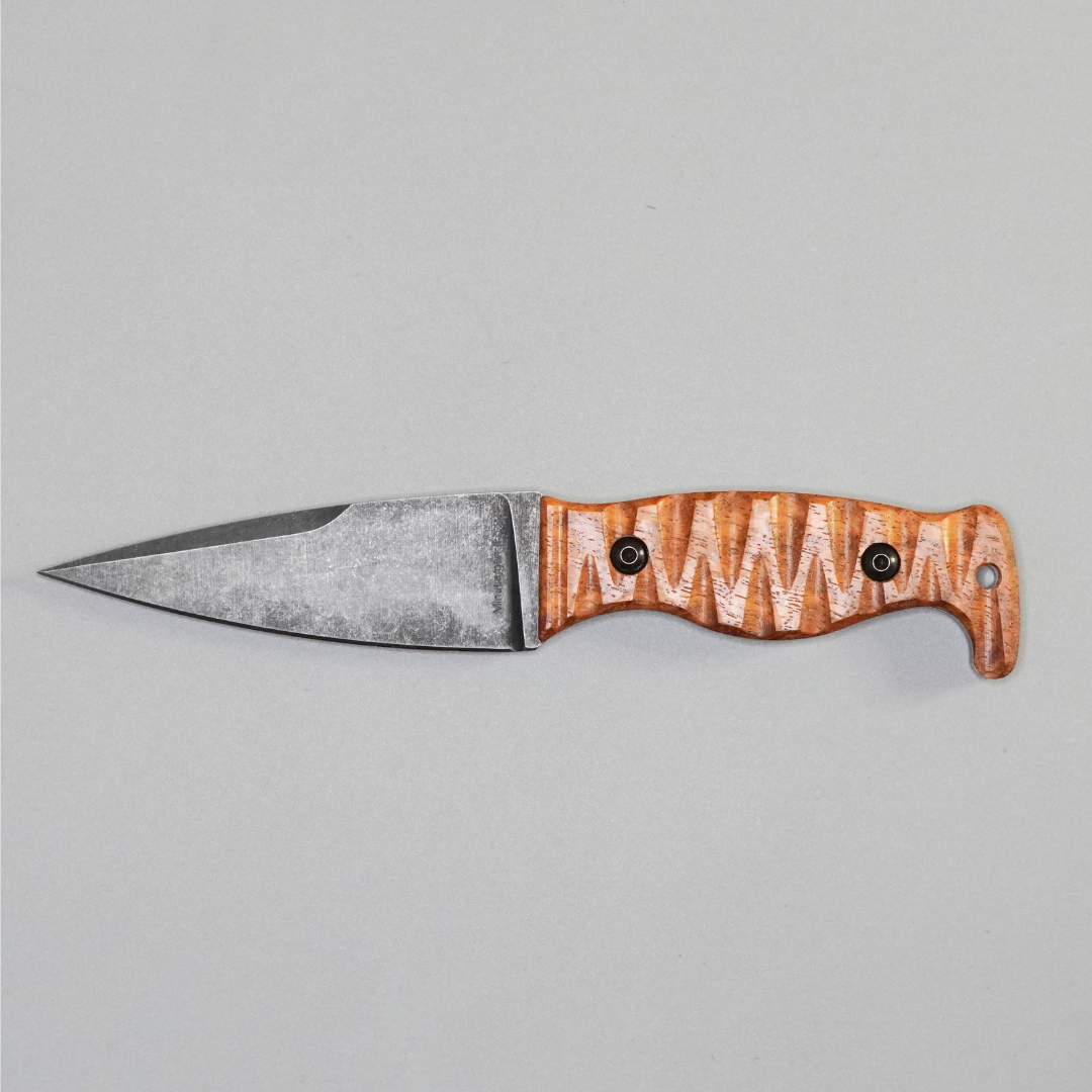 Amtac Blades Custom Magnacut Minuteman II - Stabililzed Afzelia Xylocarpa with Ivory G10 Liners Handle 824