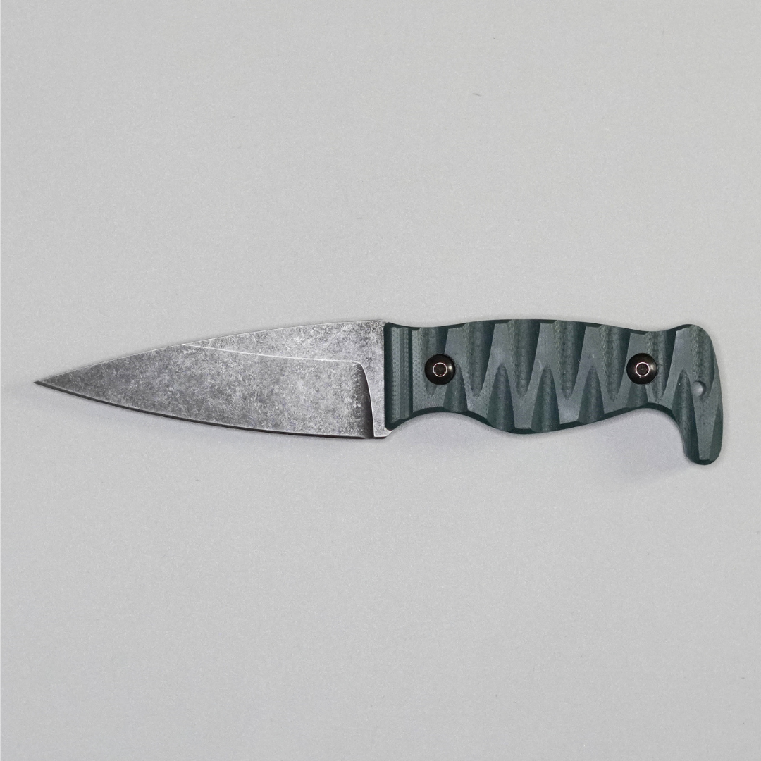 Amtac Blades Custom Magnacut Northman Non-Serrated - G10 Forest Green with Coyote Brown Liners Handle 1209