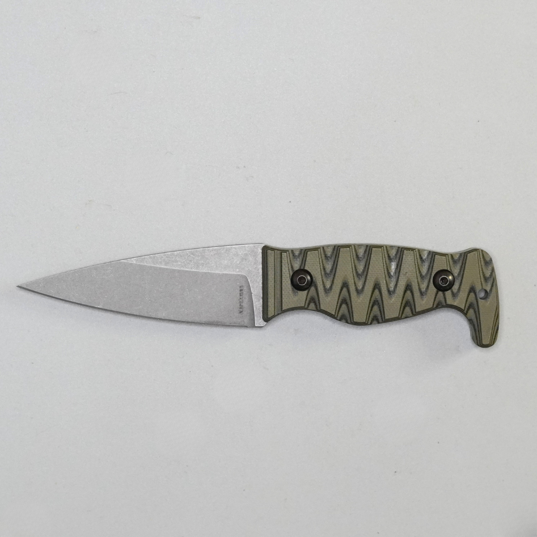 Amtac Blades Custom Magnacut Northman Non-Serrated - G10 OD Green/Black Handle 1194