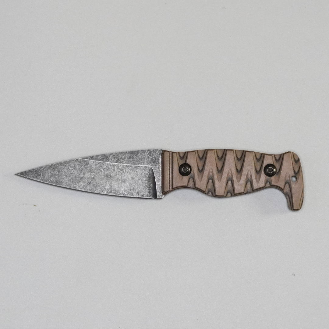 Amtac Blades Custom Magnacut Northman Non-Serrated - G10 Earth Brown/Black Handle 1212