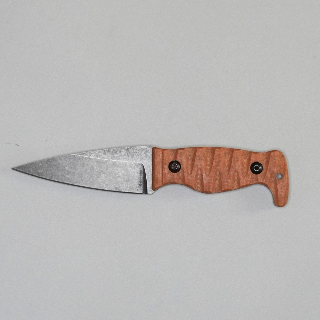 Amtac Blades Custom Magnacut Northman Non-Serrated - Natural Linen Micarta Handle 1214