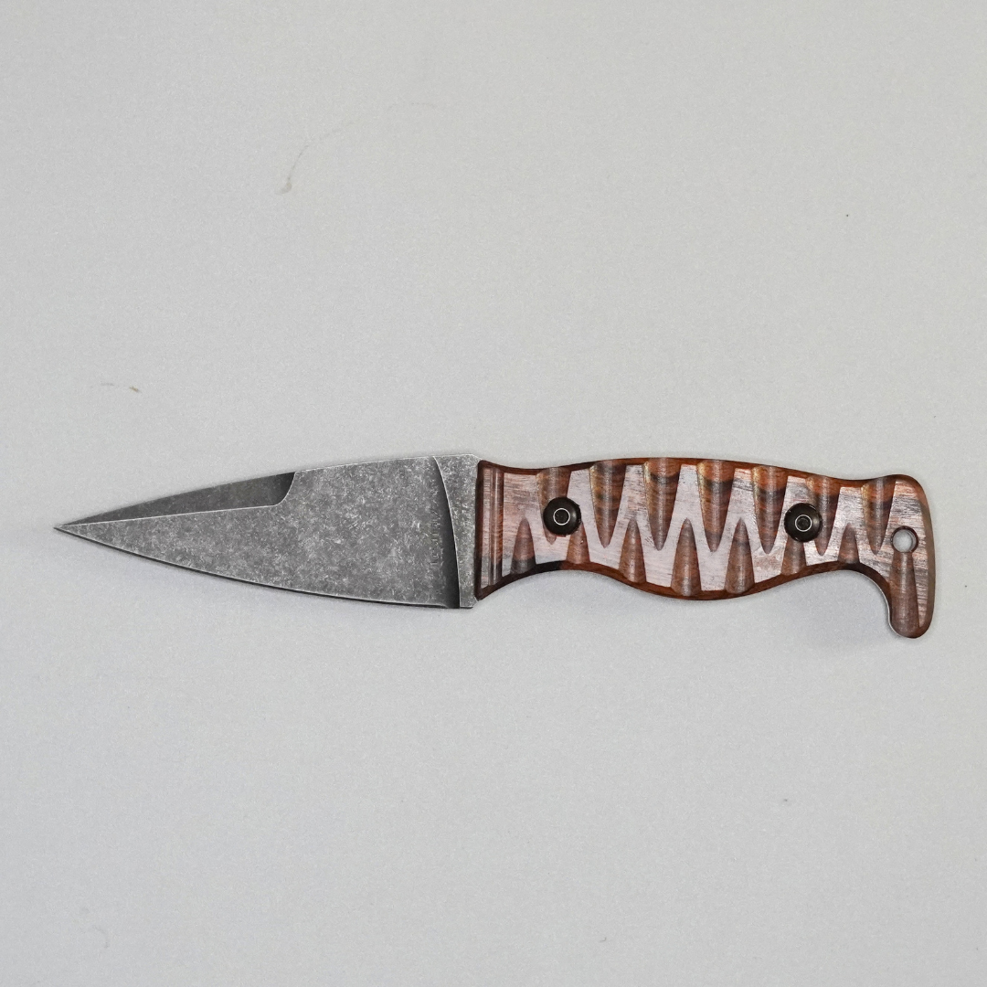 The Magnacut Custom NorthmanX (Non-Serrated) Desert Ironwood with Ivory G10 Liners Handle 444
