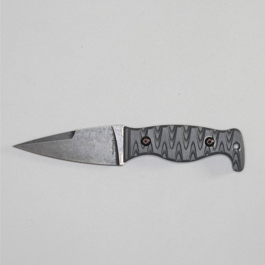 The Magnacut Custom NorthmanX (Non-Serrated) Charcoal Grey/Black G10 Handle 466