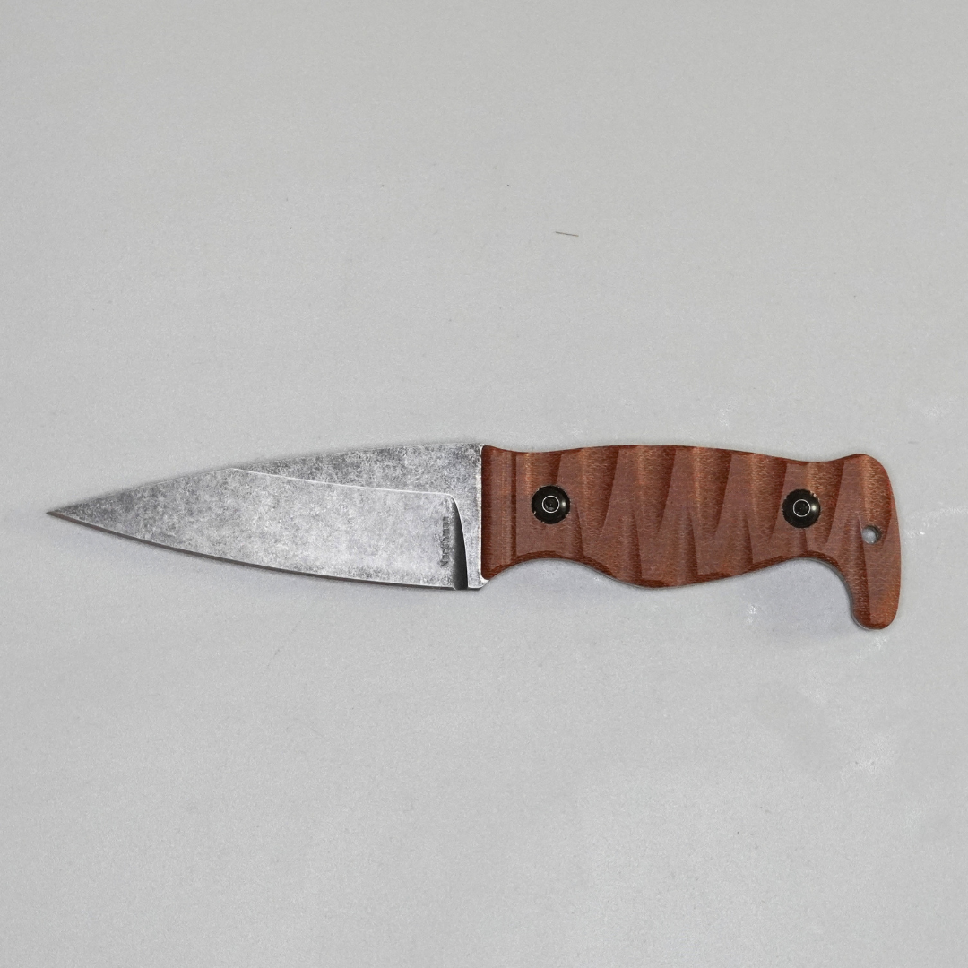 Amtac Blades Custom Magnacut Northman Non-Serrated - Crosscut Natural Canvas Micarta Handle 1220