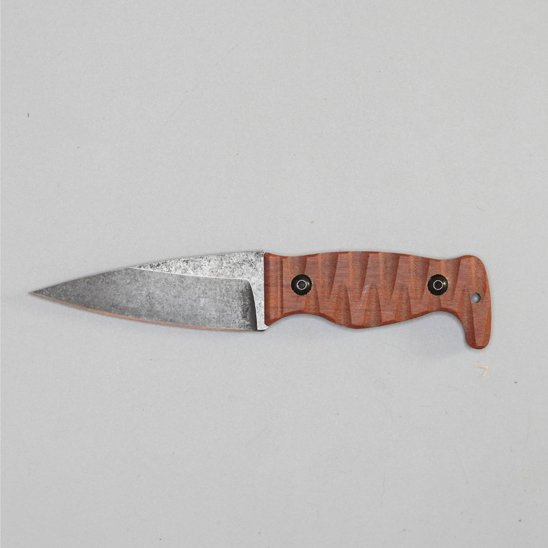 Amtac Blades Custom Magnacut Northman Non-Serrated - Crosscut Natural Linen Micarta Handle 1227