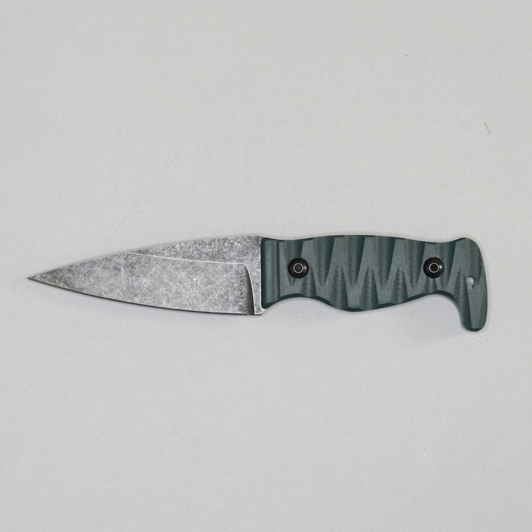Amtac Blades Custom Magnacut Northman Non-Serrated - Forest Green G10 with Desert Tan Liners Handle 1224
