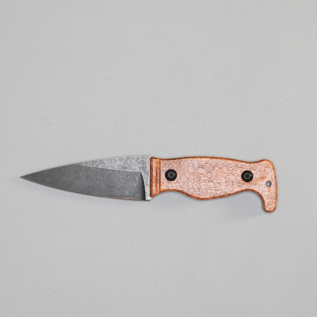 Amtac Blades Custom Magnacut Northman Non-Serrated - Stabilized Afzelia Xylay Wood with Ivory G10 Liners Handle 1237