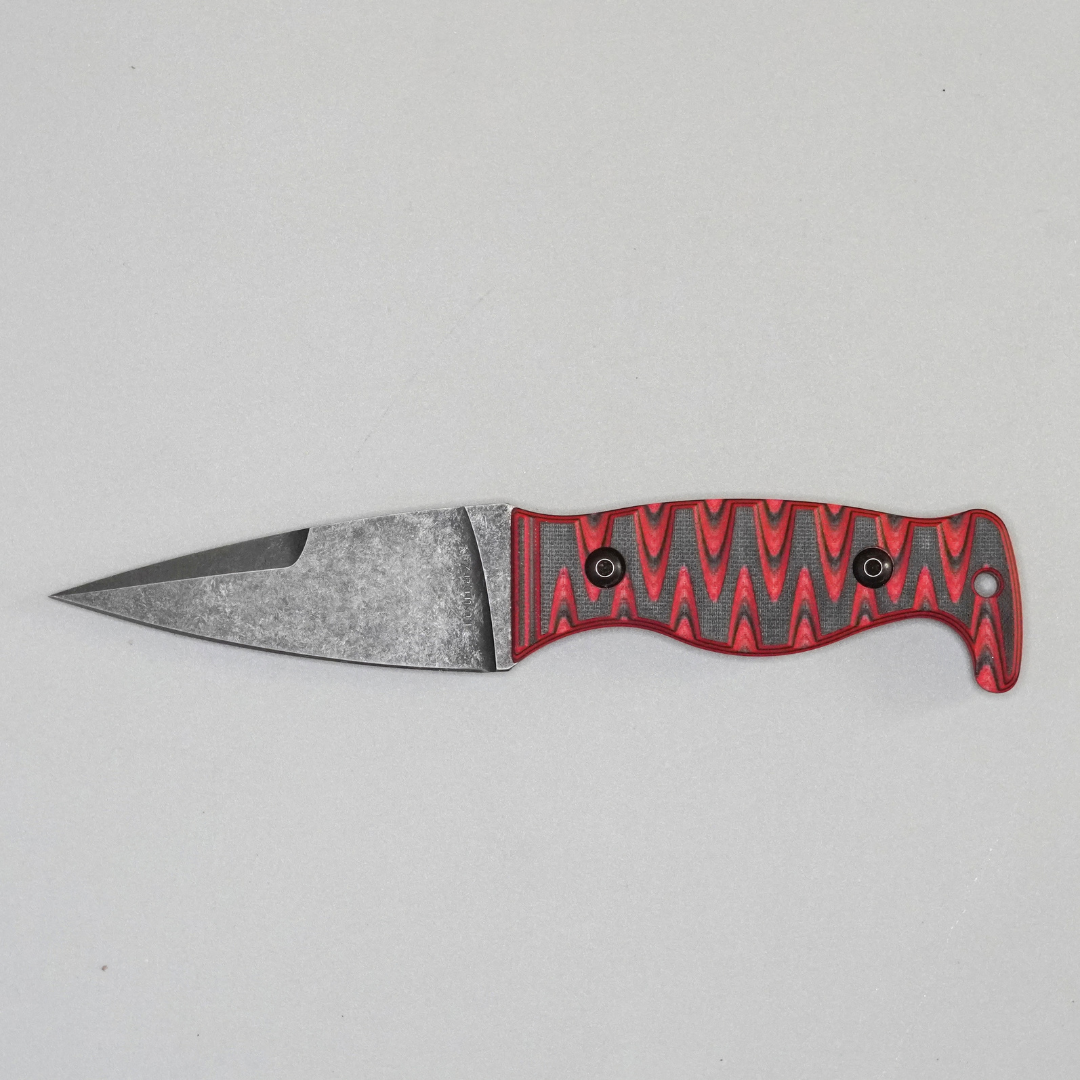 The Magnacut Custom NorthmanX (Non-Serrated) Black/Red G10 Handle 461
