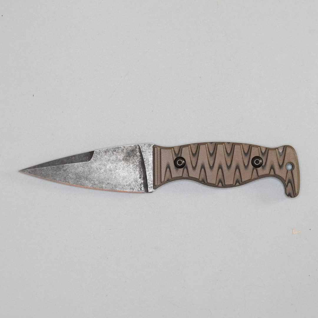 The Magnacut Custom NorthmanX (Non-Serrated) Earth Brown/Black G10 Handle 465